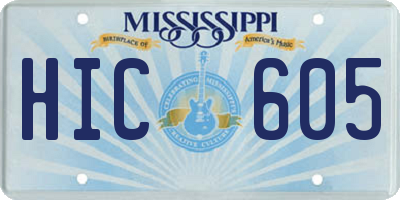 MS license plate HIC605