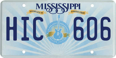 MS license plate HIC606