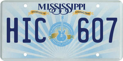 MS license plate HIC607