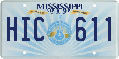 MS license plate HIC611