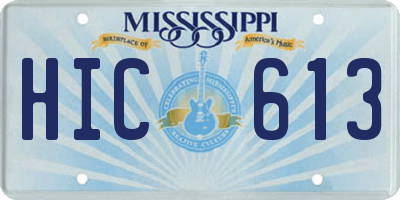 MS license plate HIC613
