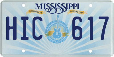 MS license plate HIC617