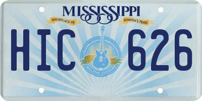 MS license plate HIC626