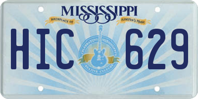 MS license plate HIC629