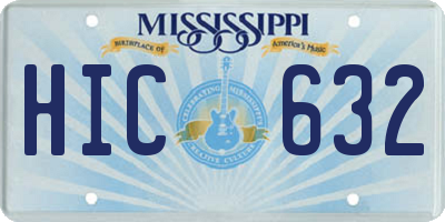 MS license plate HIC632