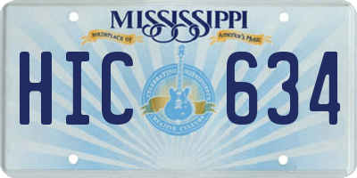 MS license plate HIC634