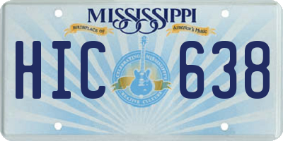 MS license plate HIC638