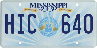 MS license plate HIC640