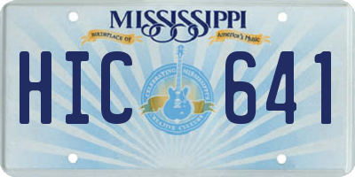 MS license plate HIC641