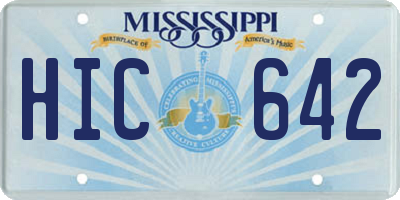MS license plate HIC642