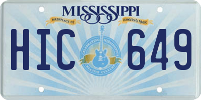 MS license plate HIC649