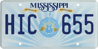 MS license plate HIC655