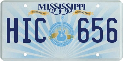 MS license plate HIC656
