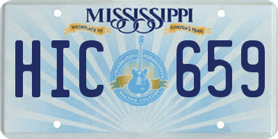 MS license plate HIC659