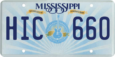 MS license plate HIC660