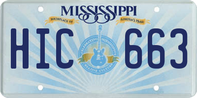 MS license plate HIC663