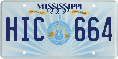 MS license plate HIC664