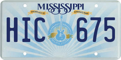 MS license plate HIC675