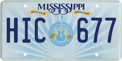 MS license plate HIC677