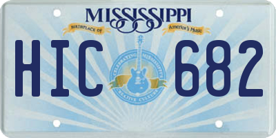 MS license plate HIC682