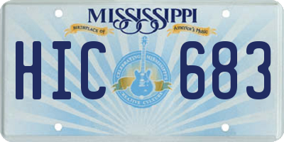 MS license plate HIC683