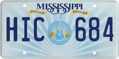 MS license plate HIC684