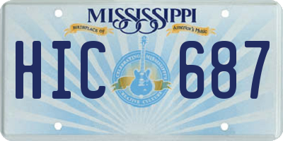 MS license plate HIC687