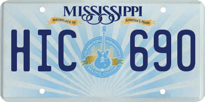 MS license plate HIC690