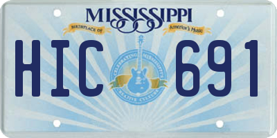 MS license plate HIC691