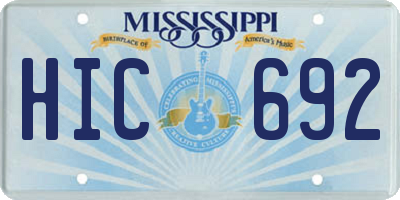 MS license plate HIC692