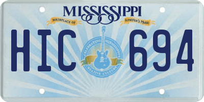 MS license plate HIC694