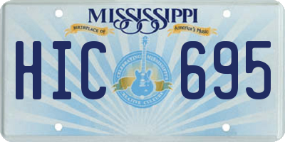 MS license plate HIC695