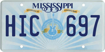 MS license plate HIC697