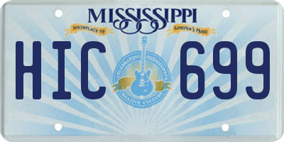 MS license plate HIC699