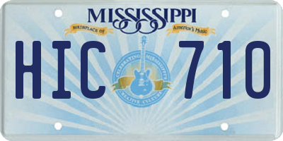 MS license plate HIC710