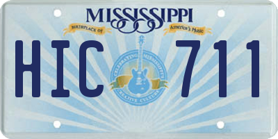 MS license plate HIC711
