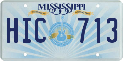 MS license plate HIC713