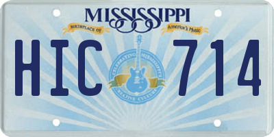 MS license plate HIC714