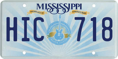 MS license plate HIC718