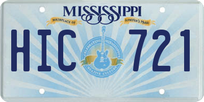 MS license plate HIC721