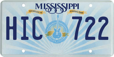 MS license plate HIC722