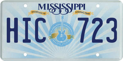 MS license plate HIC723