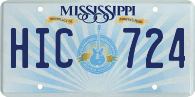 MS license plate HIC724
