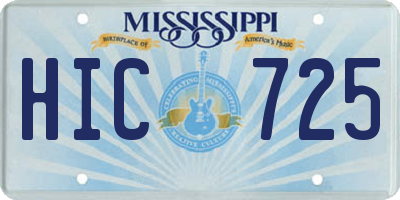 MS license plate HIC725
