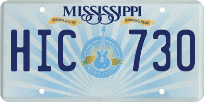 MS license plate HIC730