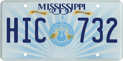 MS license plate HIC732