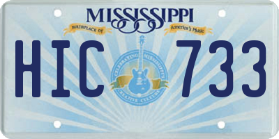 MS license plate HIC733