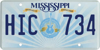 MS license plate HIC734