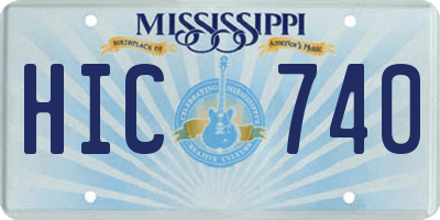 MS license plate HIC740