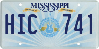 MS license plate HIC741